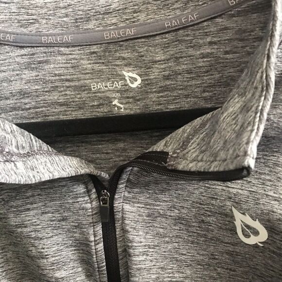 BALEAF Men's 1/4‎ Zip XXL 2XL Running Shirt Long Sleeve Pockets Gray Pullover - Picture 2 of 10